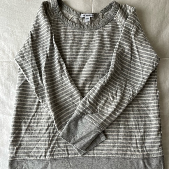 James Perse size 1 grey stripped sweatshirt - Picture 4 of 4